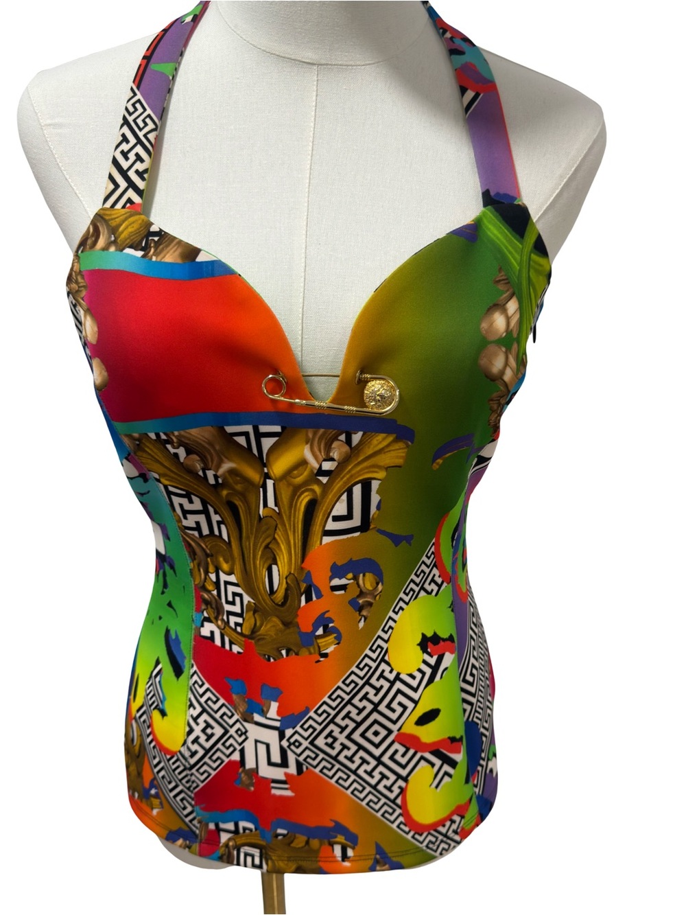 Vintage Versace Versus Vibrant Multicolor Top Size 42 but fits Small